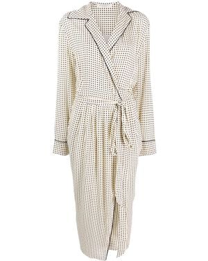 Philosophy Di Lorenzo Serafini Polka-Dot Print Belted Midi Dress - White