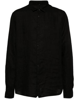 Poeme Bohemien Classic-Collar Linen Shirt - Black
