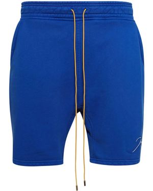Rhude Logo-Embroidered Drawstring Shorts - Blue