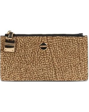 Borbonese Medium Top-Zip Card Wallet - Natural