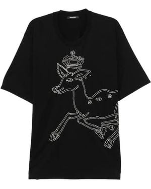 Nude:mm Graphic-Embroidered T-Shirt - Black