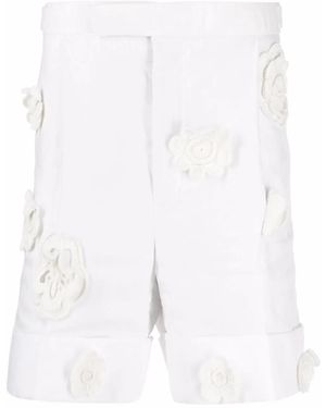 Thom Browne Crochet Flower Shorts - White