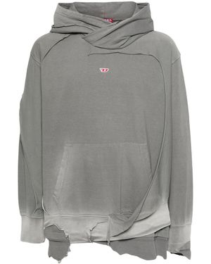 DIESEL Strahoop-N1 Distressed Effect Hoodie - Grey