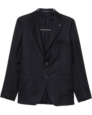 Tagliatore Single-Breasted Peak-Lapel Blazer - Blue