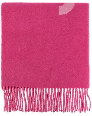 Jacquemus Scarf With Logo And Fringe - Pink