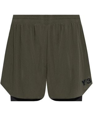 Y-3 Laufshorts mit Logo - Grün