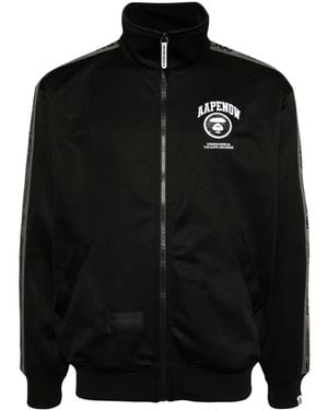 Aape By A Bathing Ape Logo-Embroidered Zip-Up Jacket - Black