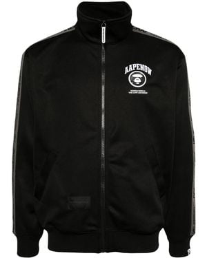 Aape By A Bathing Ape Logo-Embroidered Zip-Up Jacket - Black