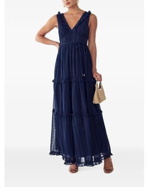 ST MRLO Ruffled Tiered Maxi Dress - Blue