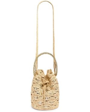 Rabanne 1969 Raphia Wave Paco Bucket Bag - Metallic