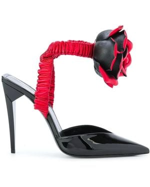 Saint Laurent Freja Rose-Detail Court Shoes - Pink