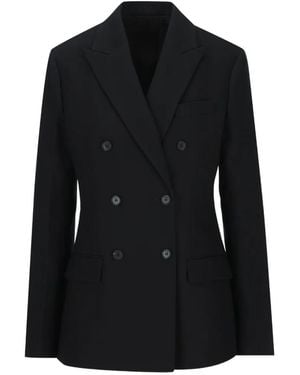 Fendi Double-Breasted Cady Blazer - Black