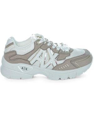 ARMANI EXCHANGE Logo-Patch Trainers - White