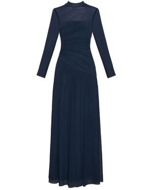 Cherubina Lunelle Ruched Long-Sleeve Maxi Dress - Blue