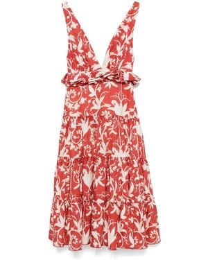 Agua Bendita Vestido midi Lago Maiz - Rojo