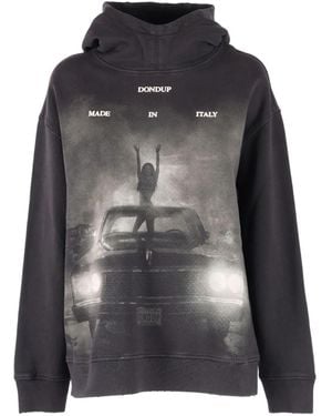 Dondup Graphic-Print Long-Sleeve Hoodie - Black