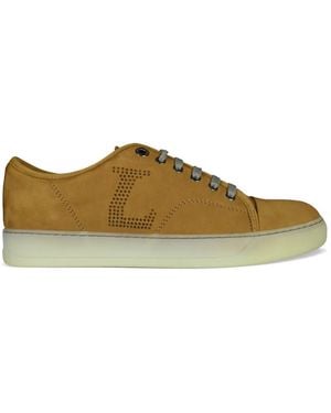 Lanvin Dbb1 Perforated Suede Trainers - Green