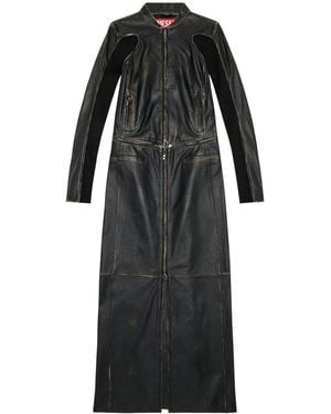 DIESEL L-Tot Leather Maxi Dress - Black
