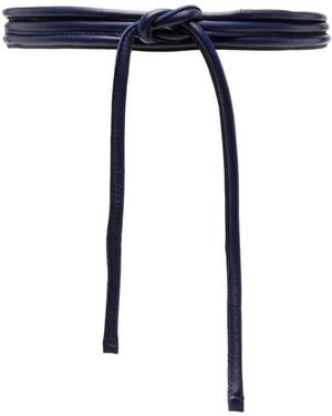 FURLING BY GIANI Tie-fastening Leather Belt - Blue