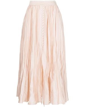 Jonathan Simkhai Crinkled-Finish Pleated Midi Skirt - Pink
