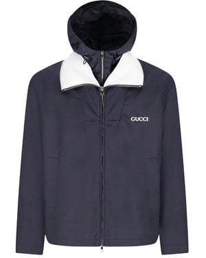 Gucci フーデッド ジャケット - ブルー