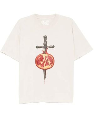 Melt Pomegranate-Print T-Shirt - White