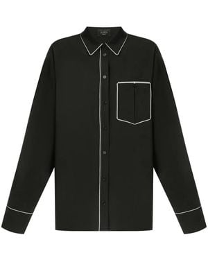 A.M.G Contrast-Trim Shirt - Black