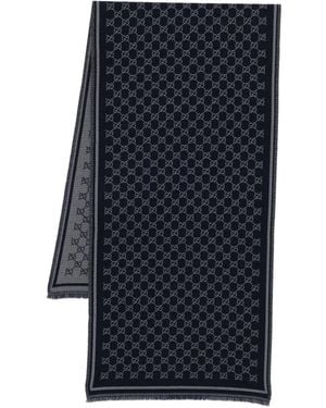 Gucci Wollen Sjaal Met Patroon - Blauw