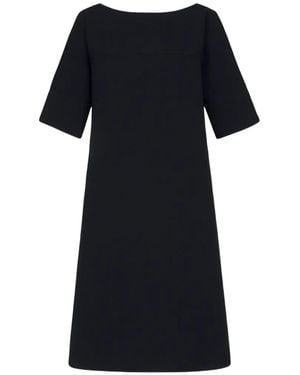 Oscar de la Renta Tie-Detailed Wool-Blend Shift Dress - Black