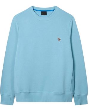 Paul Smith Zebra-Motif Crew-Neck Sweatshirt - Blue
