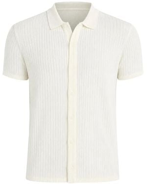 Guess Olsen Textured Short-Sleeve Shirt - White