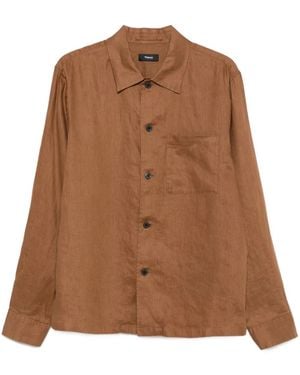 Theory Camisa de lino - Marrón