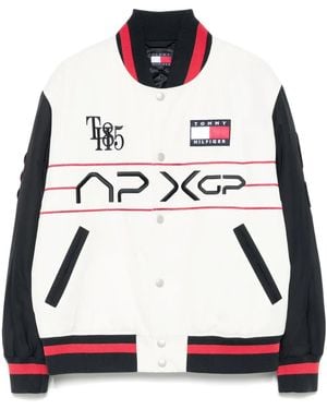 Tommy Hilfiger X Mercedes Button-Up Bomber Jacket - White