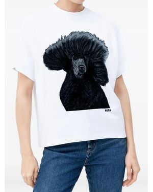 BOSS Poodle-graphic T-shirt - ブルー