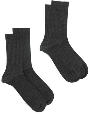 TOTEME Ribbed Crew Socks (Set Of Two) - Black