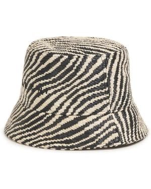 Marni Affia-Effect Bucket Hat With Wavy Pattern - White