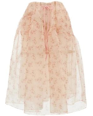 Simone Rocha Floral-Patterned Midi Skirt - White