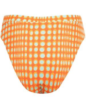 Christopher John Rogers Wiggle Dot Bikini Bottom - Orange