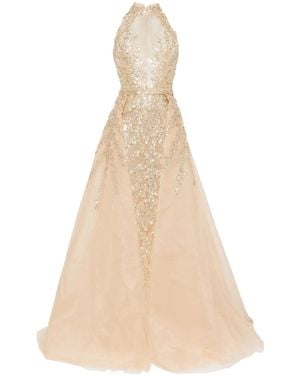 Saiid Kobeisy Beaded Dress - Natural