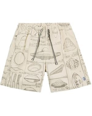 BBCICECREAM Earthling-Print Shorts - White