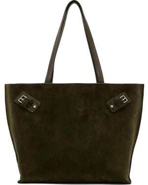 Proenza Schouler Buckle-Detail Suede Tote Bag - Black