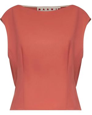 Marni Haut Froncé À Encolure Bateau - Rose