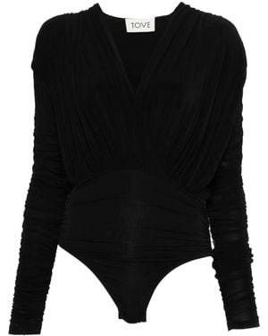 TOVE V-Neck Bodysuit - Black