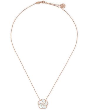 LA PRIMA GIOIELLI 18K Rose Flower Necklace - White