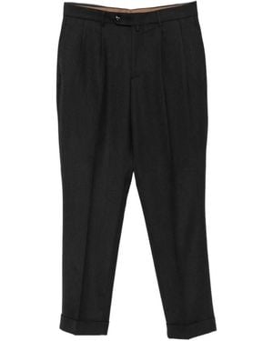 Berwich Negroni Pleated Straight-Leg Trousers - Black