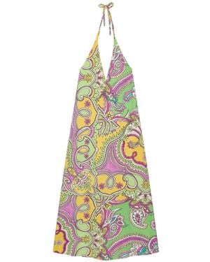 Maliparmi Hippie Lotus V-Neck Dress - White