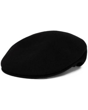 Kangol Wool 504 Logo-Embroidered Flat Cap - Black
