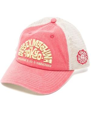 Deus Ex Machina Tokyo Address Logo-Embroidered Trucker Cap - Pink