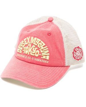 Deus Ex Machina Tokyo Address Logo-Embroidered Trucker Cap - Pink