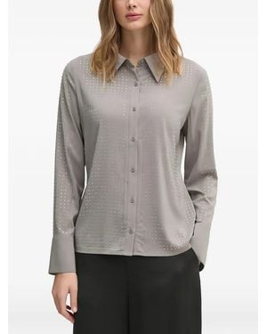 Sisley Embellished Button-Up Shirt - Grey